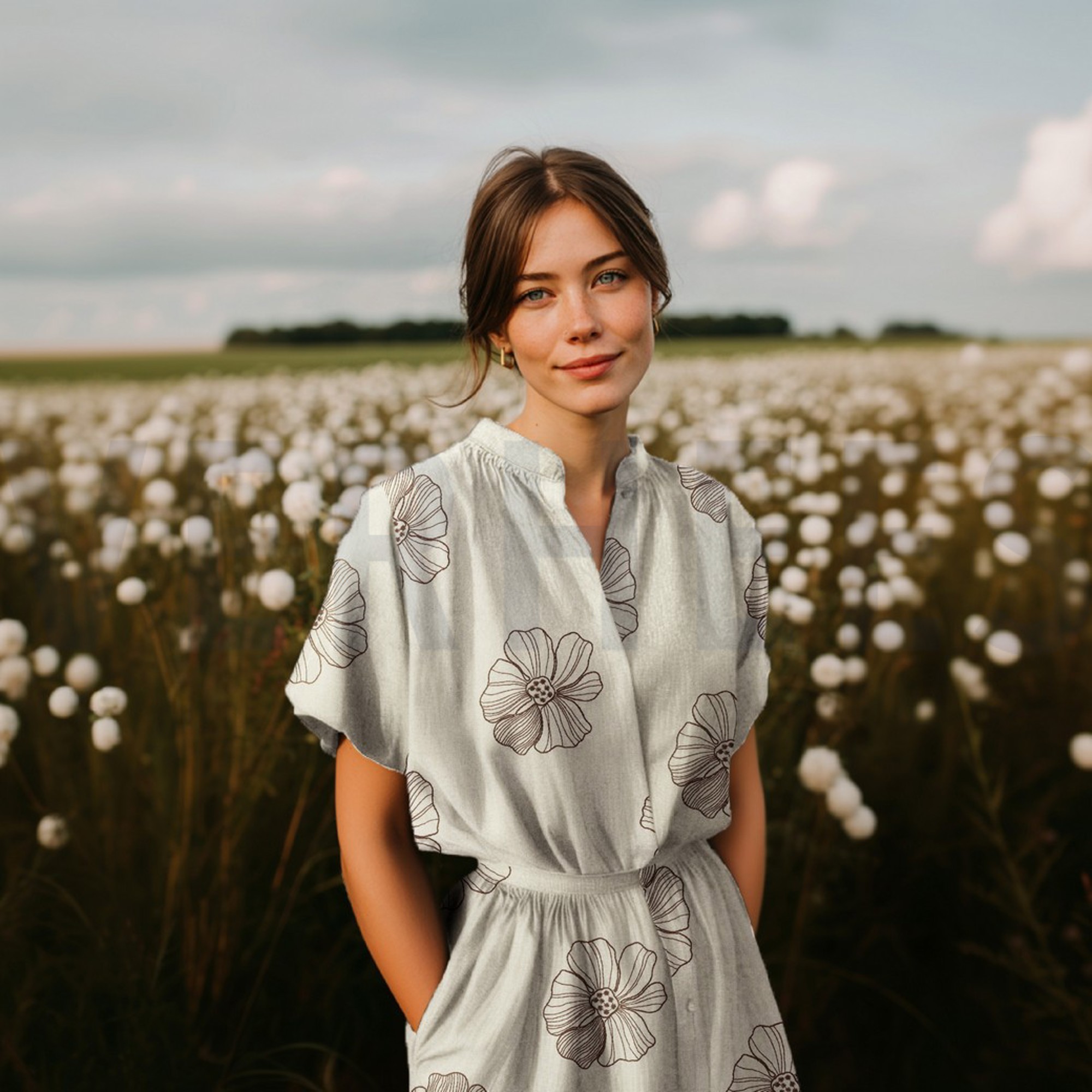 LIN VISCOSE BRODERIE FLEURS NOIR (high resolution) #7