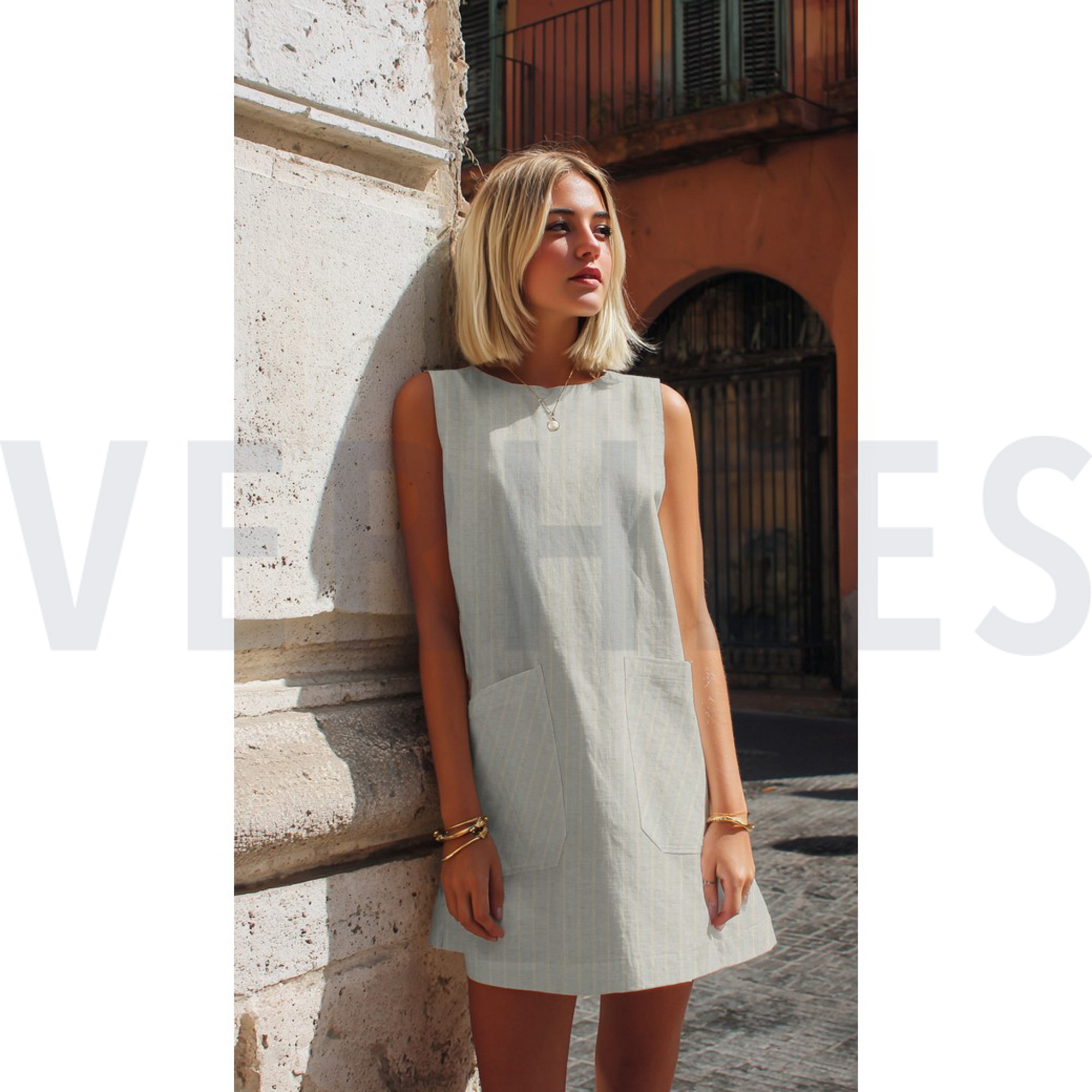 LIN COTON JACQUARD RAYURE BEIGE (high resolution) #7