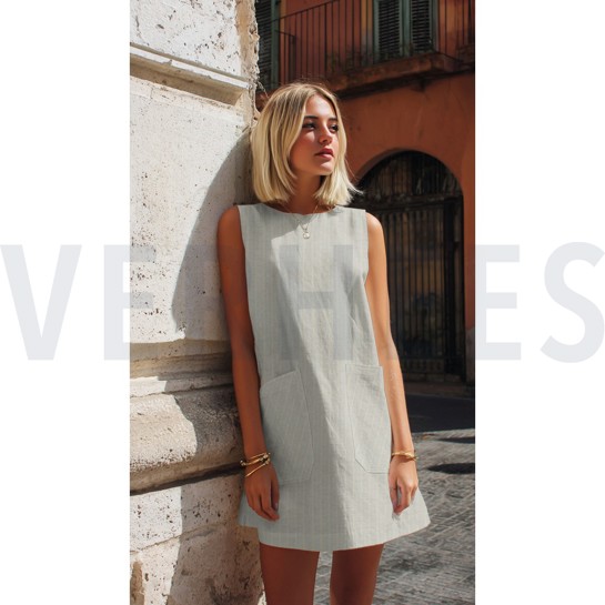 LIN COTON JACQUARD RAYURE BEIGE #7