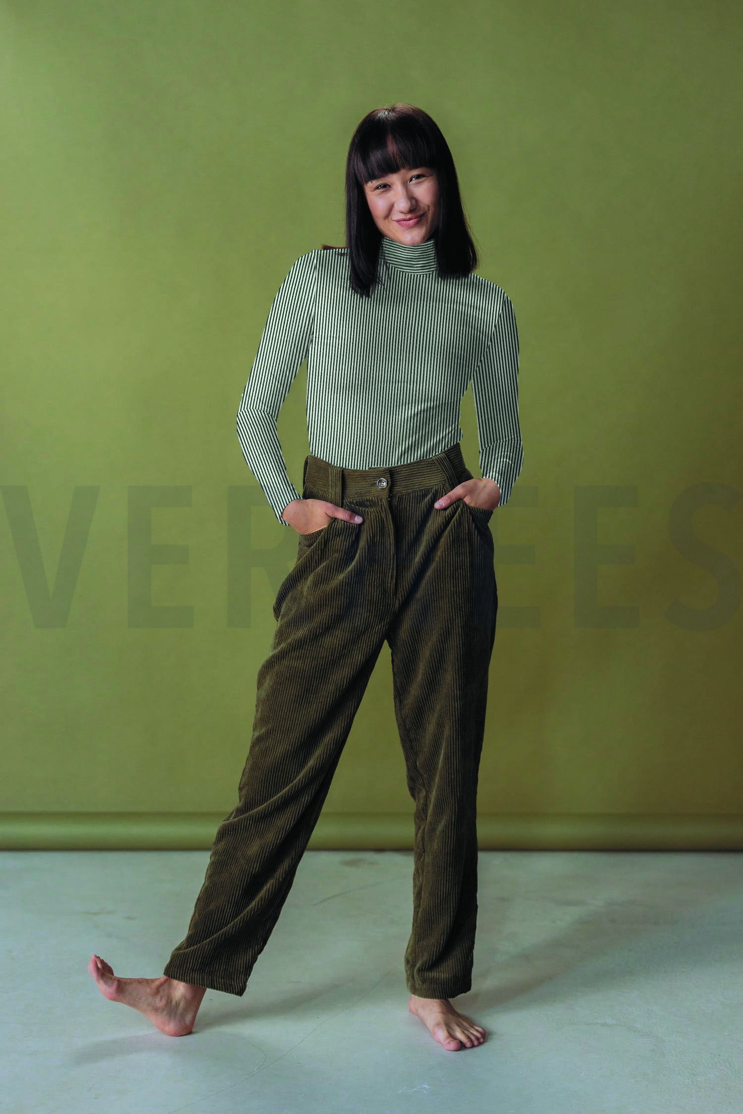 JERSEY JACQUARD RAYURES VERT ARMÉE #7