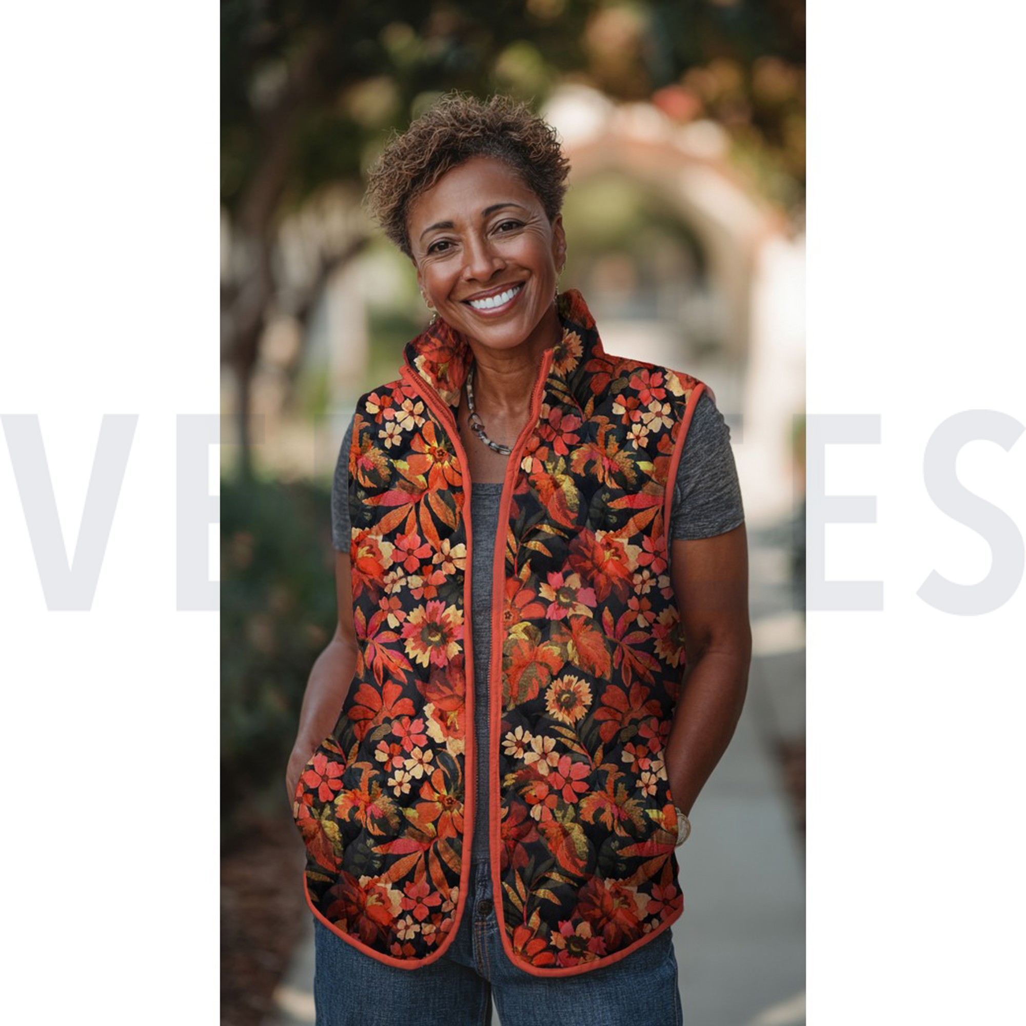 STEPPSTOFF VELVET DIGITAL BLUMEN FLAMMENORANGE (high resolution) #7