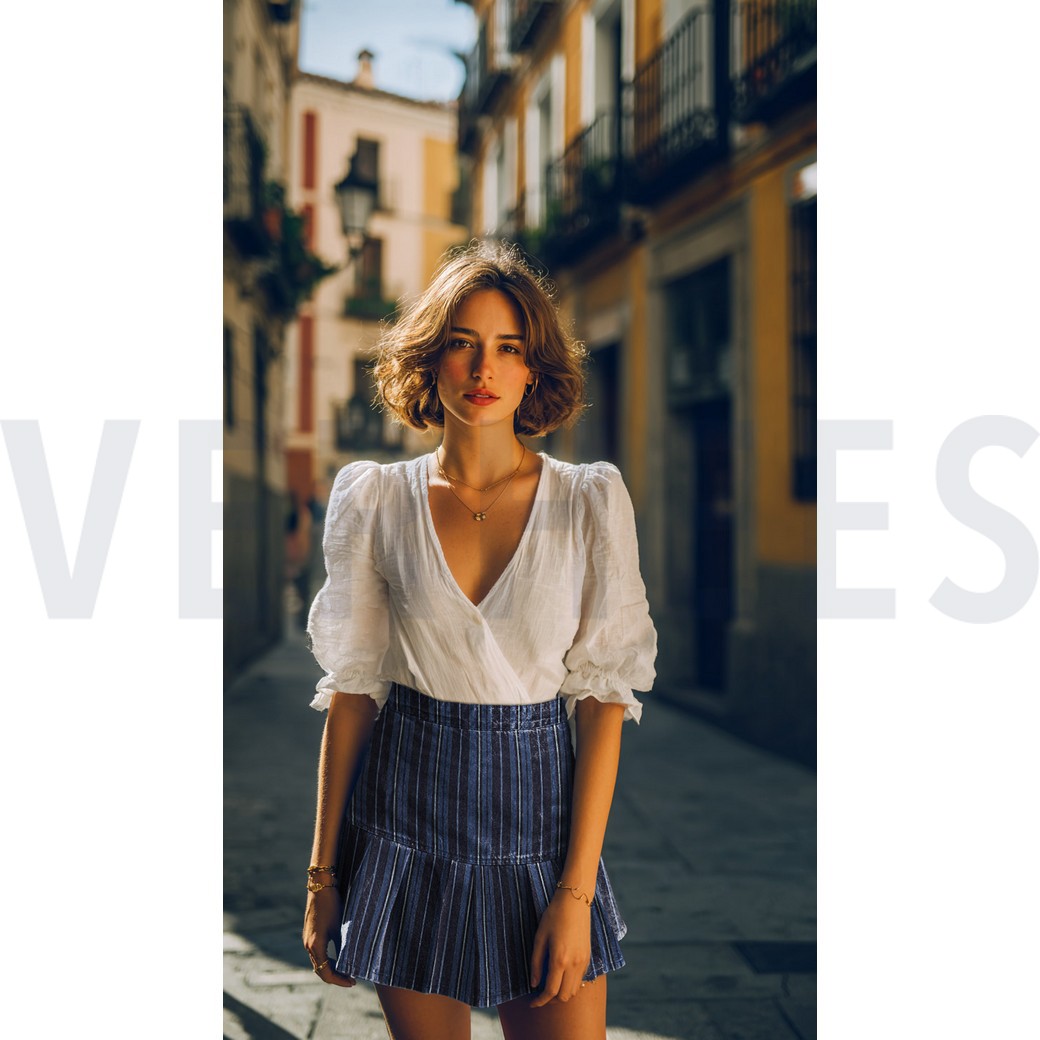 DENIM RAYURES INDIGO #7