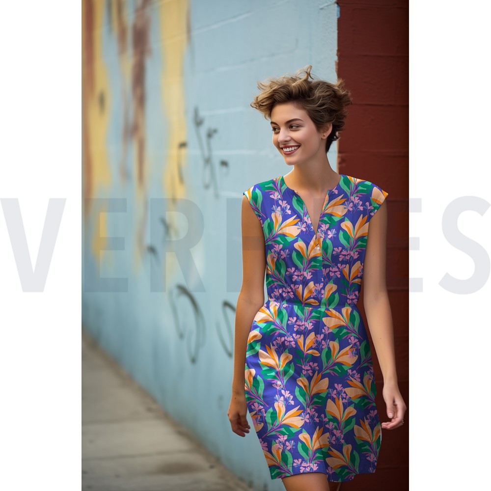 VISCOSE ROSELLA STRETCH SPRING GARDEN NERIDA HANSEN BLEU ROI #7