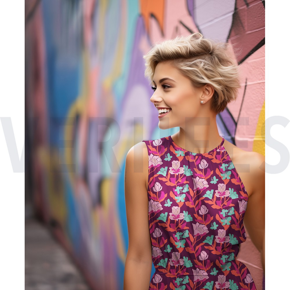 LENZING™ ECOVERO™ AMIRA FLORAL NERIDA HANSEN DARK GREEN #7
