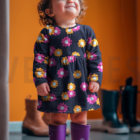 BABYCORD FLOWERS LIGHT PINK #7