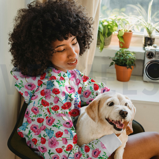 FRENCH TERRY DIGITAL BLUMEN WEISS #7