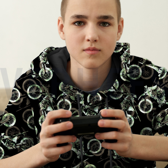 SWEAT DIGITAAL CROSSFIETSEN ZWART/GROEN #7