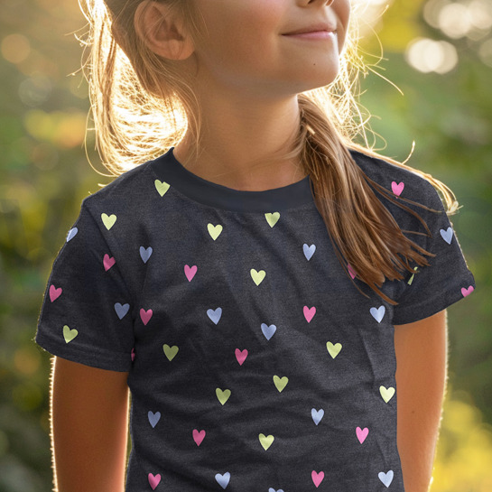 JERSEY MELANGE NEON HARTEN INDIGO GEMÊLEERD #7