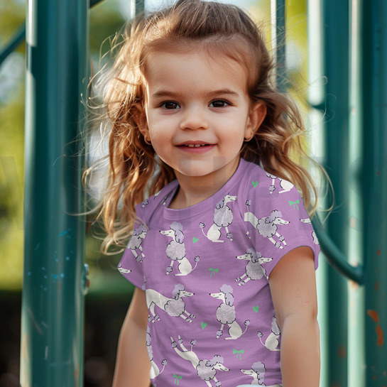 JERSEY GLITTER POODLES LAVENDER #7