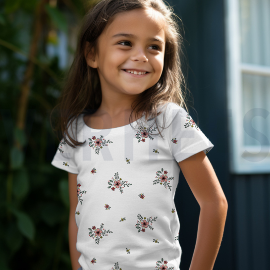 JERSEY GOTS BLUMEN HELLBLAU #7