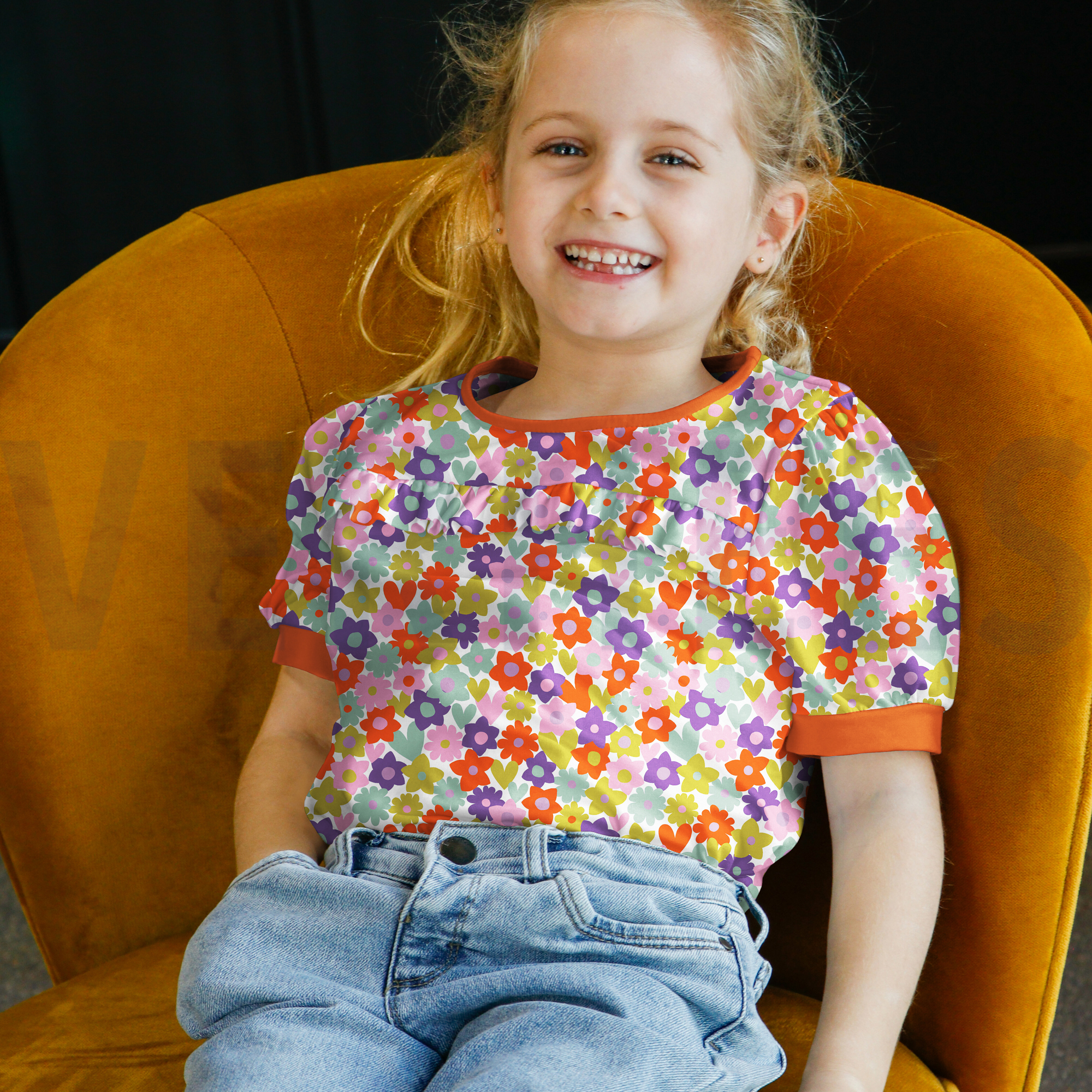 JERSEY FLEURS VERT/ROSE (high resolution) #7