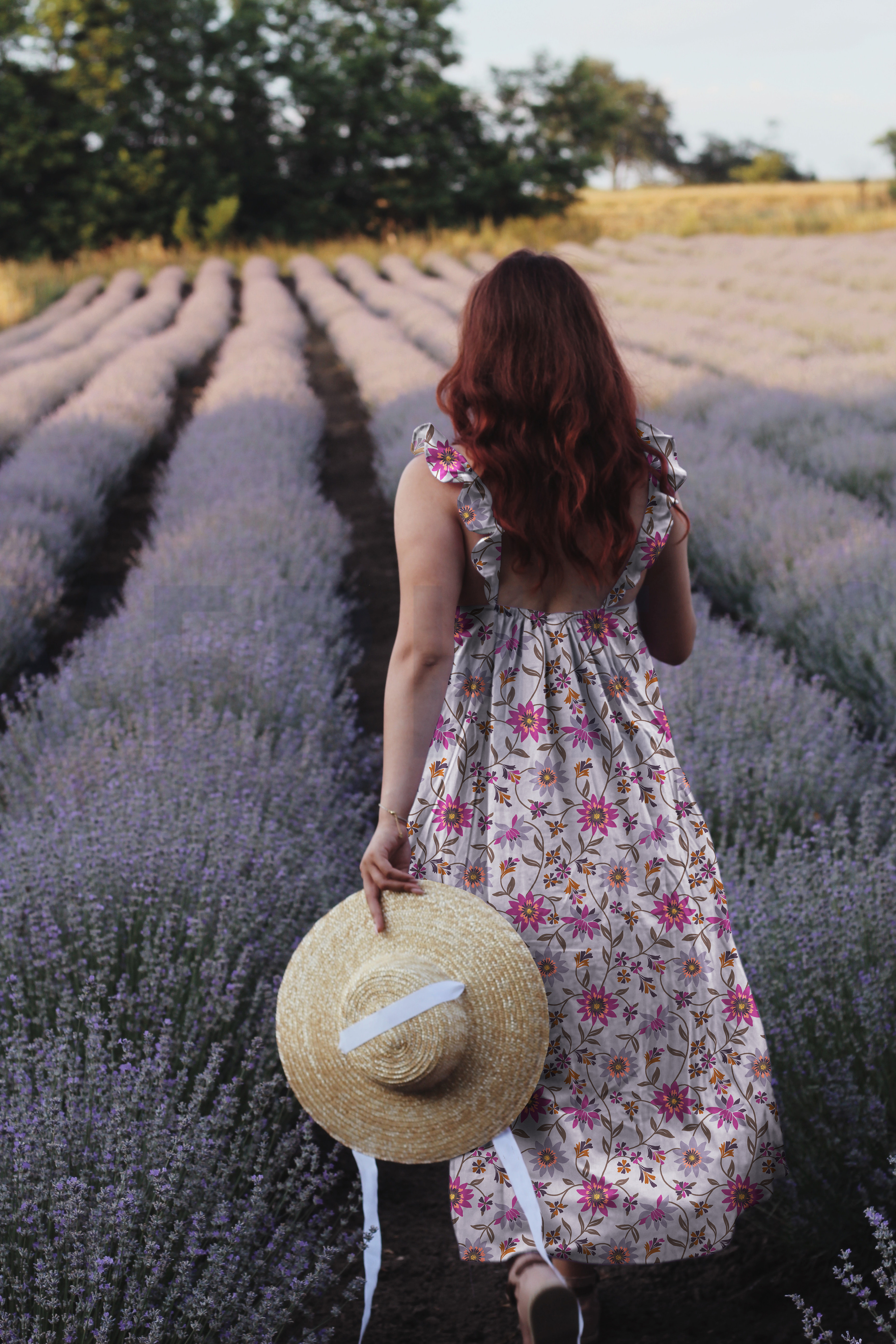 COTON VOILE FLEURS VIOLET FONCÉ #7