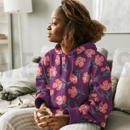 SOFT SWEAT FLOWERS BORDEAUX #7