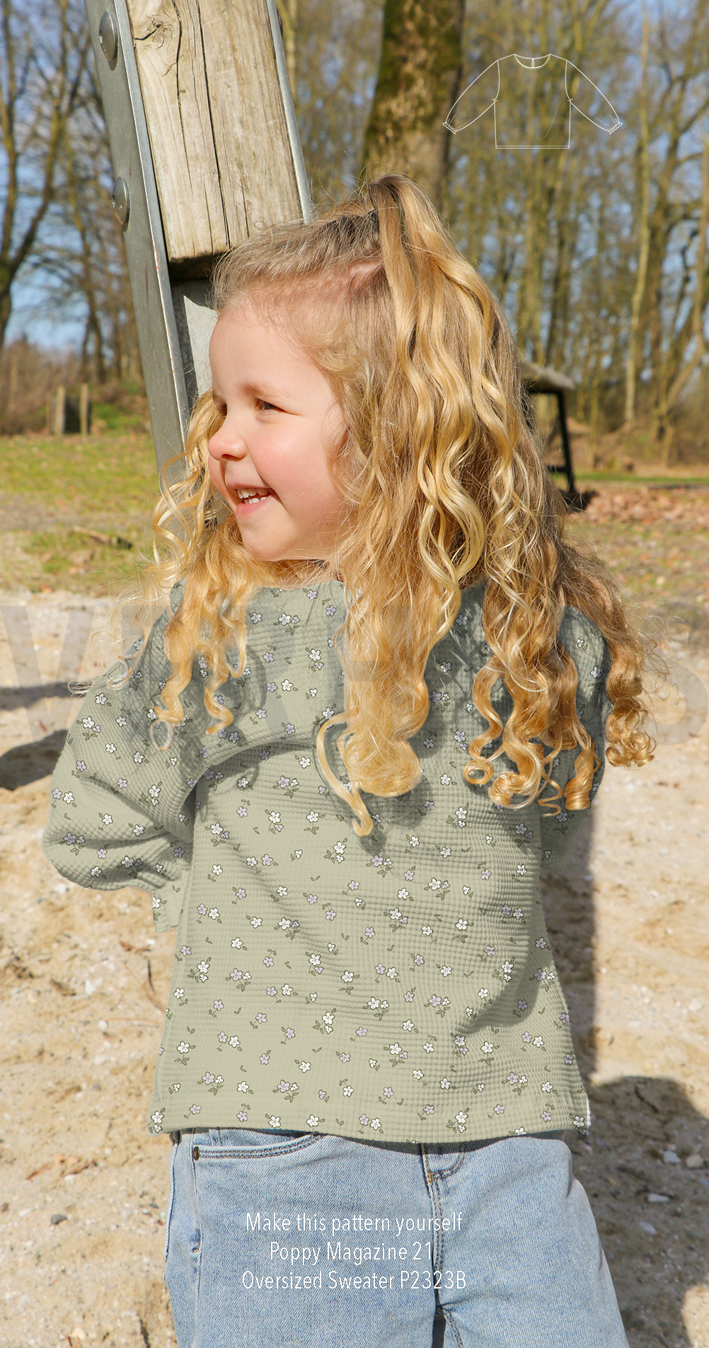 WAFELJERSEY BLOEMEN ECRU #7