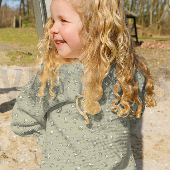 WAFFELJERSEY BLUMEN LAVENDEL #7