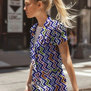 VISCOSE ROSELLA STRETCH GEOMETRISCH LILA (thumbnail) #7