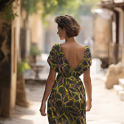 VISCOSE ROSELLA STRETCH ABSTRACT FLOWERS NAVY (thumbnail) #7