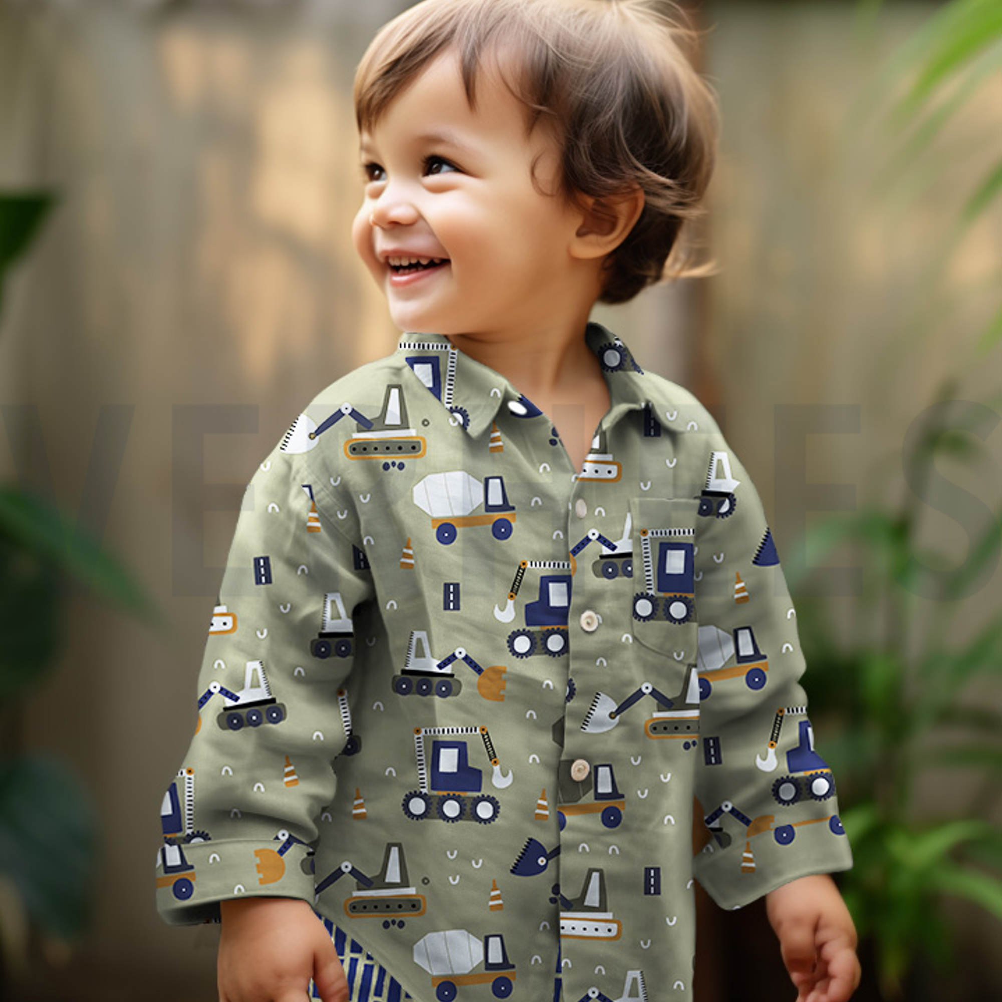 KATOENEN POPLIN VOERTUIGEN PETROL (high resolution) #7