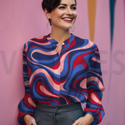 KATOEN SATIJN ABSTRACT BORDEAUXROOD (thumbnail) #7