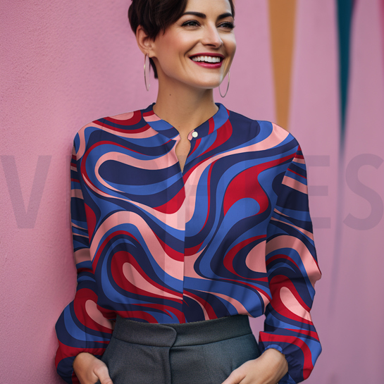 KATOEN SATIJN ABSTRACT BORDEAUXROOD #7