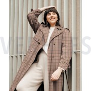 GEBÜRSTETER MANTELLSTOFF KAROS SAND/HELLROSA (thumbnail) #7