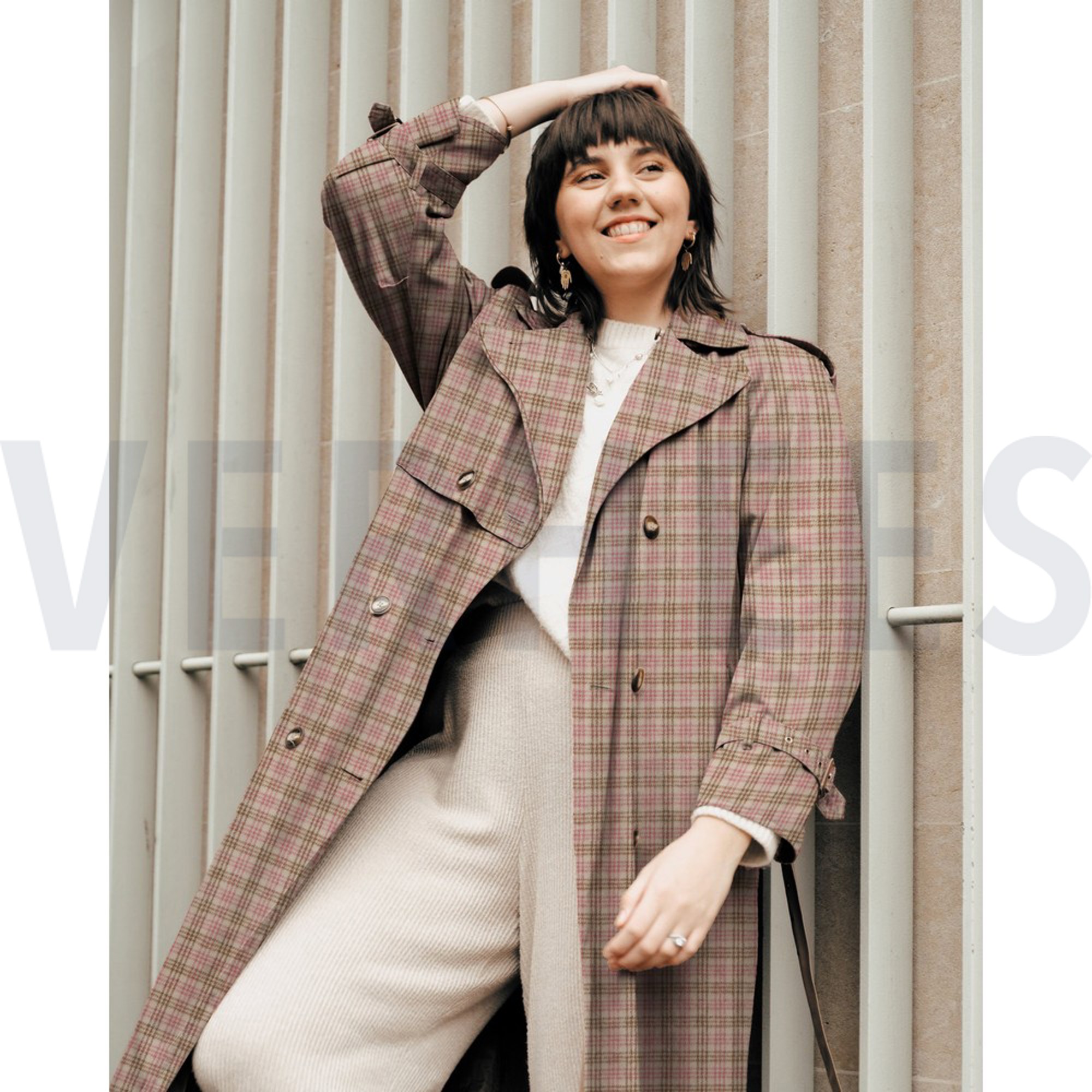 GEBÜRSTETER MANTELLSTOFF KAROS SAND/HELLROSA (high resolution) #7