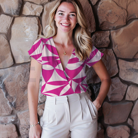 MAGNOLIA STRETCH GEOMETRISCH ZWART #7