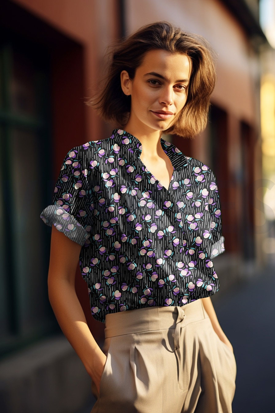 VISCOSE RADIANCE FOLIE BLOEMEN KOBALTBLAUW #7
