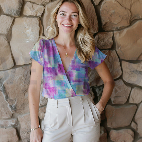 VISKOSE ROSELLA STRETCH DIGITAL FORMEN LILA/VIOLETT #7