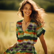 VISCOSE RADIANCE DIGITAL ABSTRAIT VERT (thumbnail) #7