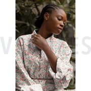 VISCOSE RADIANCE DIGITAL FLEURS ÉCRU/CORAIL (thumbnail) #7