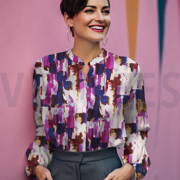 VISKOSE RADIANCE DIGITAL ABSTRAKT LILA/VIOLETT (thumbnail) #7