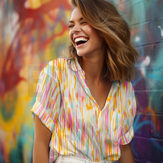 VISCOSE RADIANCE DIGITAL ABSTRACT OFFWHITE #7