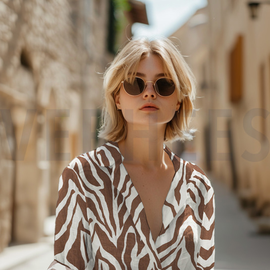 LEINEN VISKOSE TIERHAUT BLAU #7