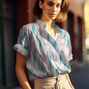 VISCOSE LUREX DIGITAL ABSTRACT GREEN (thumbnail) #7