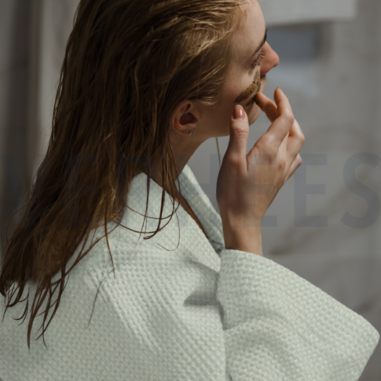 BAUMWOLLE WAFFEL GROß HELLROSA #7