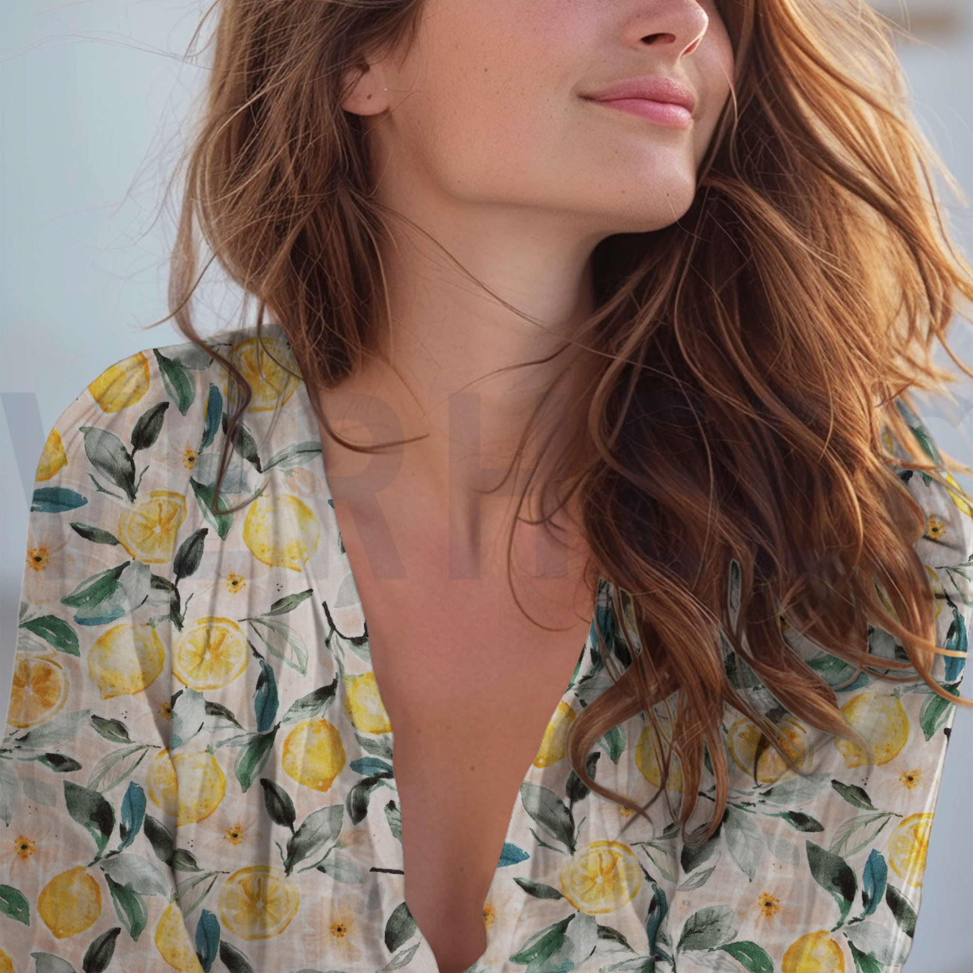 DOUBLE GAUZE DIGITAL LEMONS PEACH (high resolution) #7