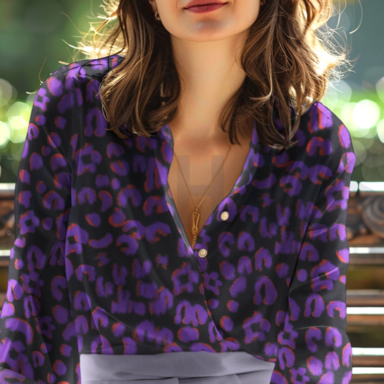 VISKOSE SATIN DIGITAL TIERHAUT SCHWARZ #7