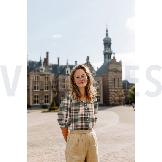 KATOEN GARENGEVERFD GEBORSTELDE RUITEN MARINEBLAUW #7