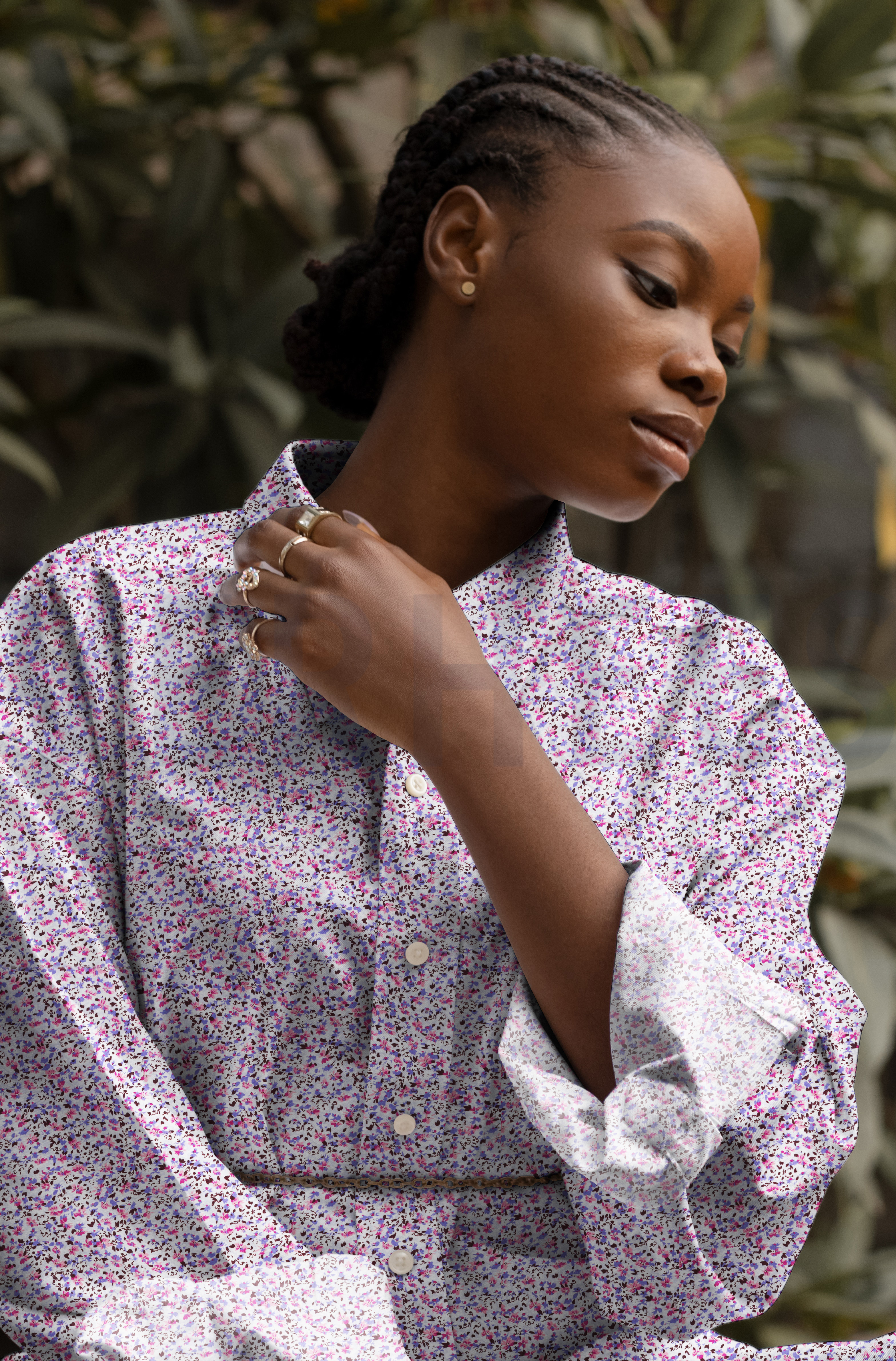 VISCOSE RADIANCE DIGITAAL BLOEMEN LILA #7