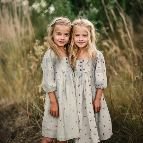 MUSSELIN NATURAL STICKEREI FRÜCHTE NATUR/GRÜN #7