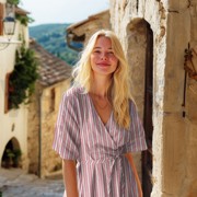 MUSSELIN GARNGEFÄRBT STREIFEN ROSA (thumbnail) #7