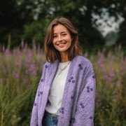 STEPPSTOFF STICKEREI BLUMEN LILA (thumbnail) #7