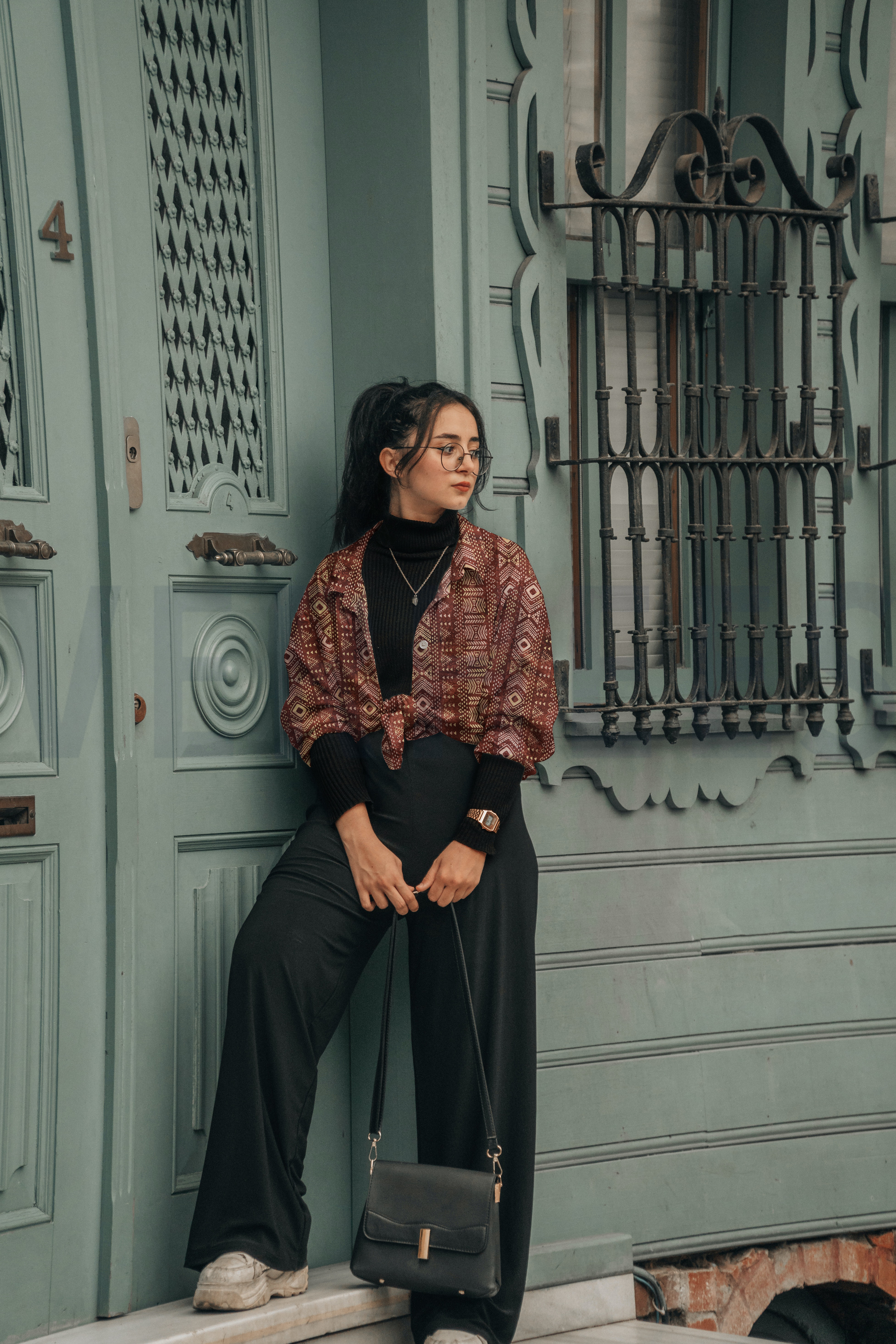 HANDGEMAAKTE BATIK KATOEN BRUIN #7