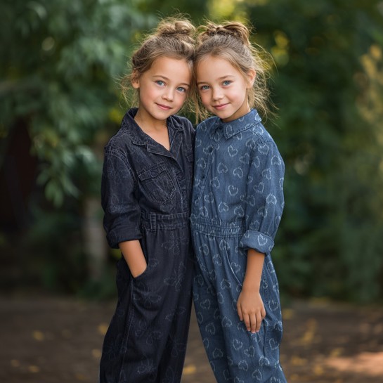 DENIM JACQUARD HERZEN JEANSBLAU #7