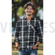 GEBÜRSTETER MANTELSTOFF GARNGEFÄRBT KAROS BRAUN (thumbnail) #7