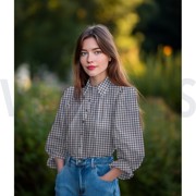 BAUMWOLLE GARNGEFÄRBT KAROS TEAL (thumbnail) #7