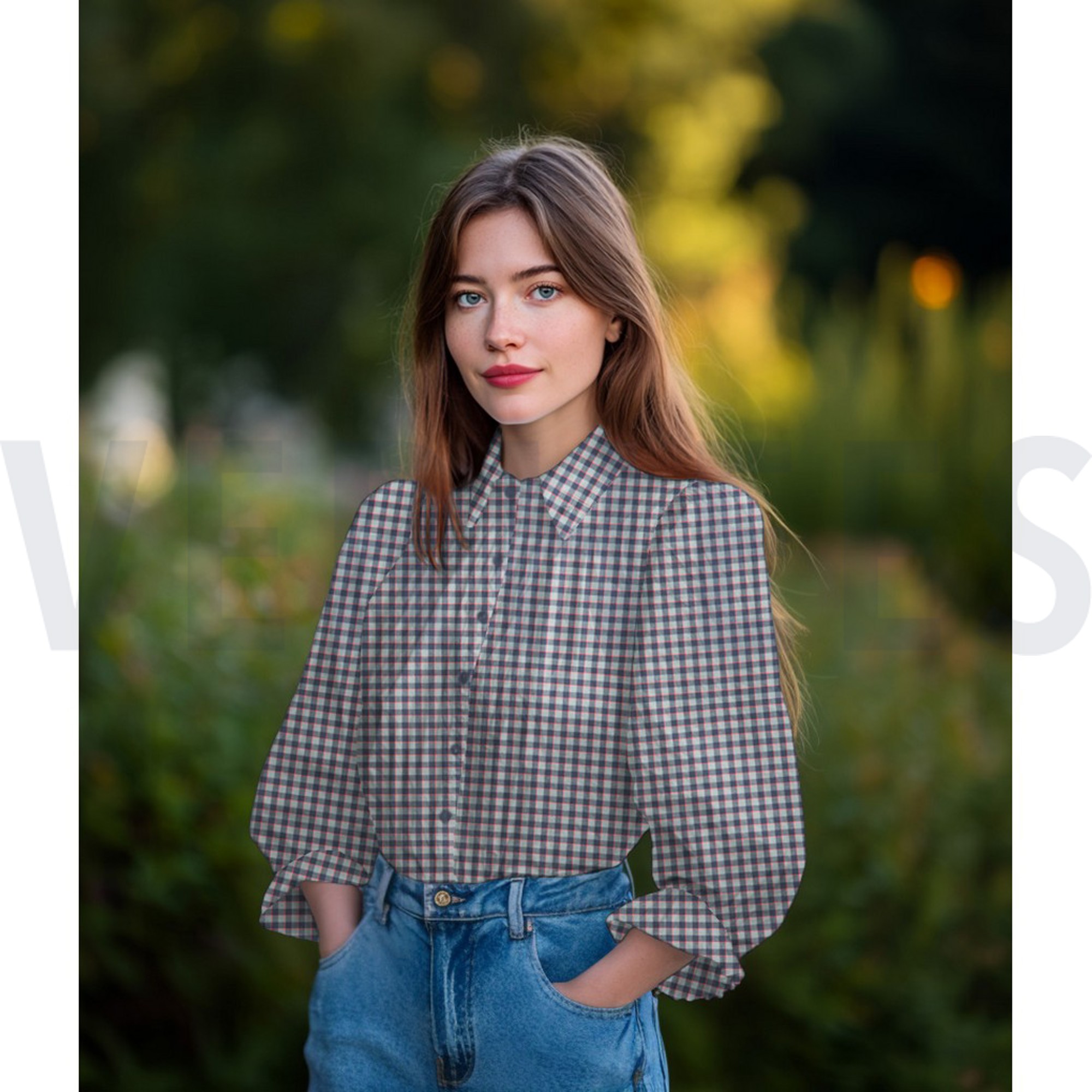 BAUMWOLLE GARNGEFÄRBT KAROS TEAL (high resolution) #7