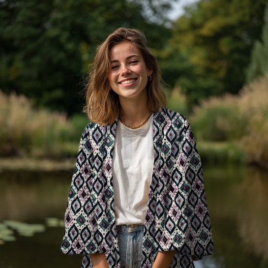 STEPPSTOFF VELVET DIGITAL ORNAMENT MARINEBLAU #7