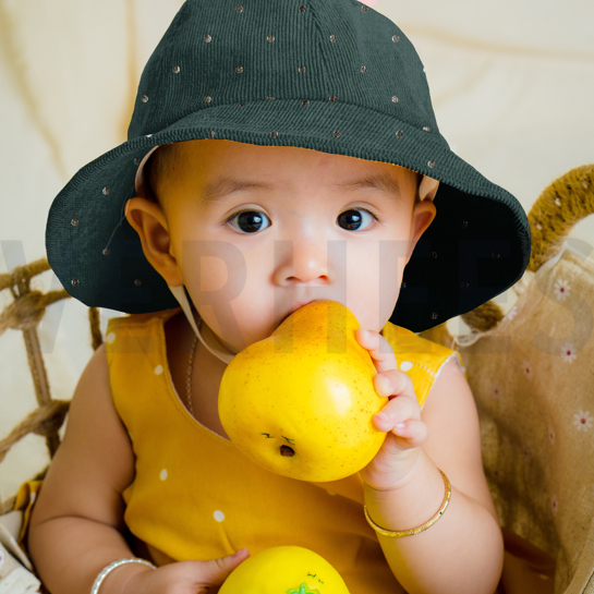 FEINCORD GOLD FOLIE PUNKTE MARINEBLAU #7